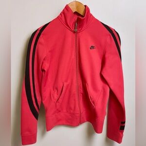 Vintage Nike Full Zip Pink Jacket Gray Logo Women’s EUC 157699 Size Small